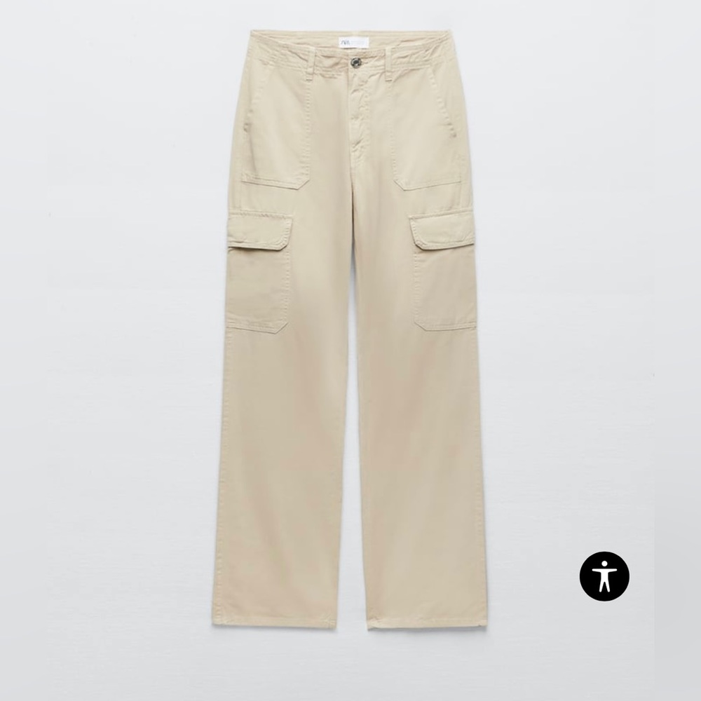High rise straight leg cargo pants